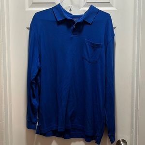 Blue Long Sleeve Colored Tee with pocket